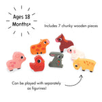 Janod Farm Chunky Puzzle - 7 Easy-Grip Wooden Animal Pieces