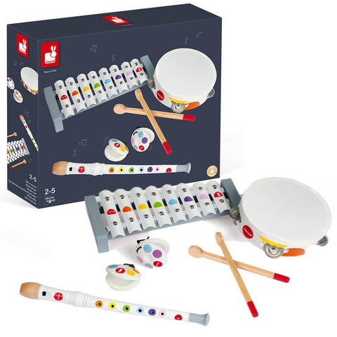 Janod Confetti Music Set - 4 Wooden Instruments to Play