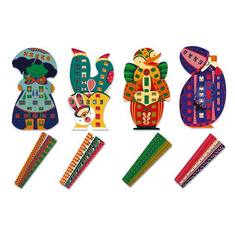 Janod Funny Animals Weaving Kit - Create 4 Braided Scenes