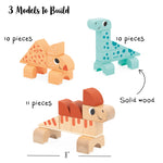 Janod Dino Stacking Blocks - 31 Pieces Build 3 Dinosaurs