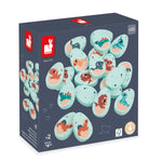 Janod Dino Memory Game - 20 Wooden Eggs with Dino Pairs