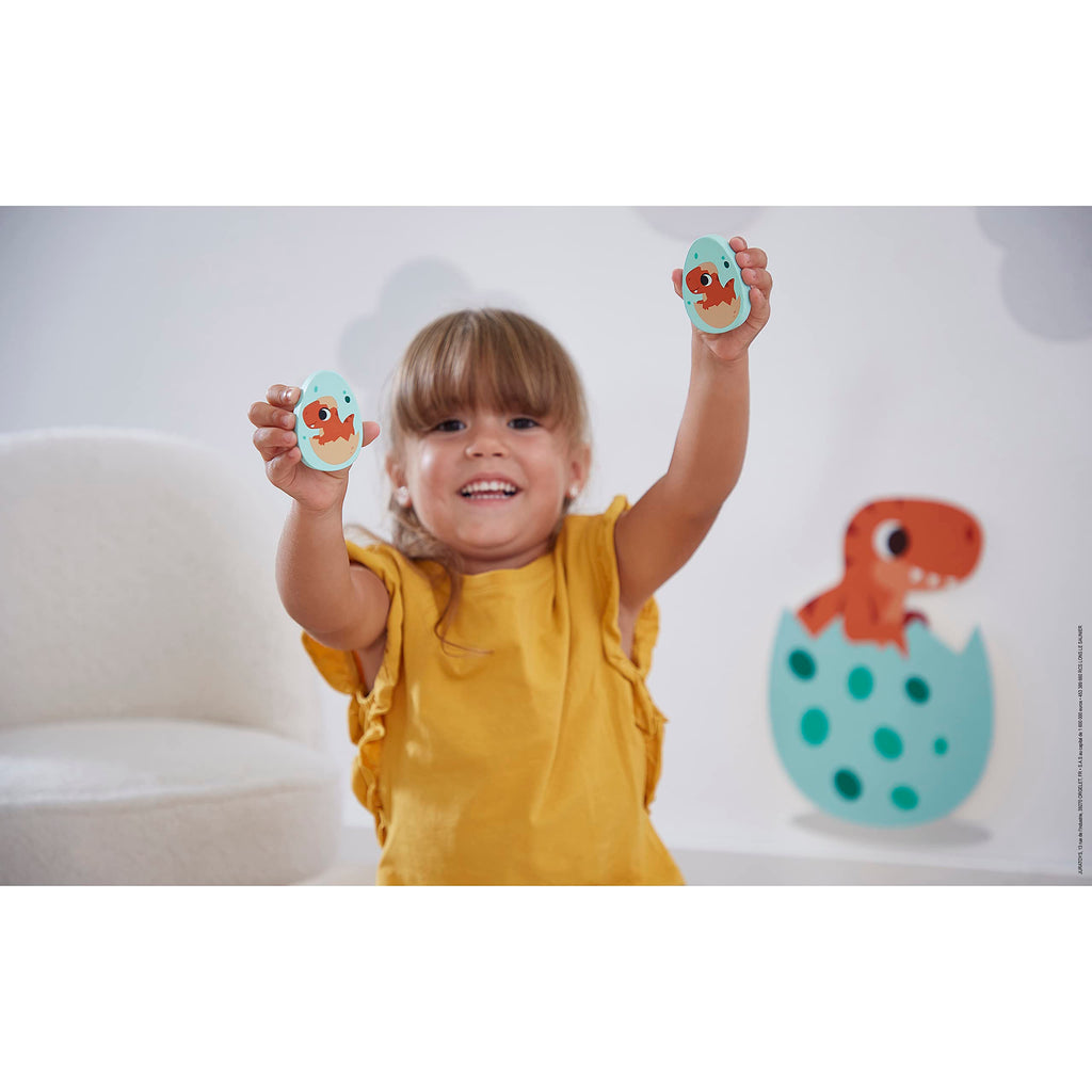 Janod Dino Memory Game - 20 Wooden Eggs with Dino Pairs