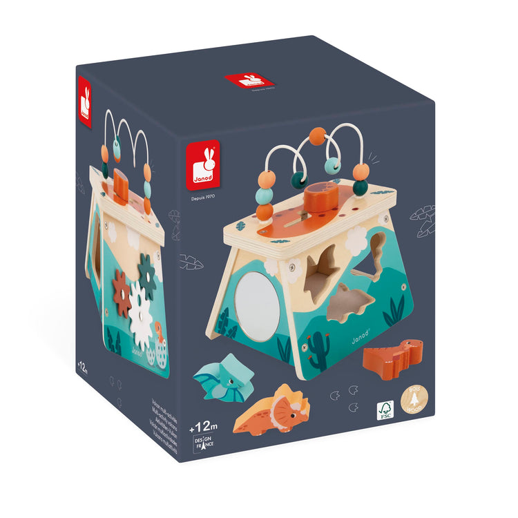 Janod Dino Shape Sorter - 5-in-1 Wooden Activity Volcano