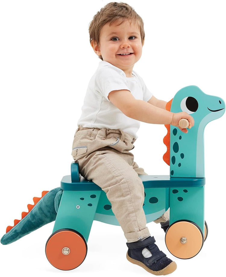 Janod Portosaurus Ride-On - Steerable Wooden Dino Adventure