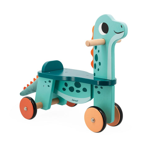 Janod Portosaurus Ride-On - Steerable Wooden Dino Adventure