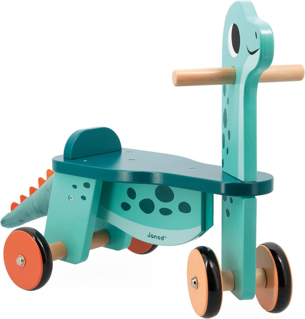 Janod Portosaurus Ride-On - Steerable Wooden Dino Adventure