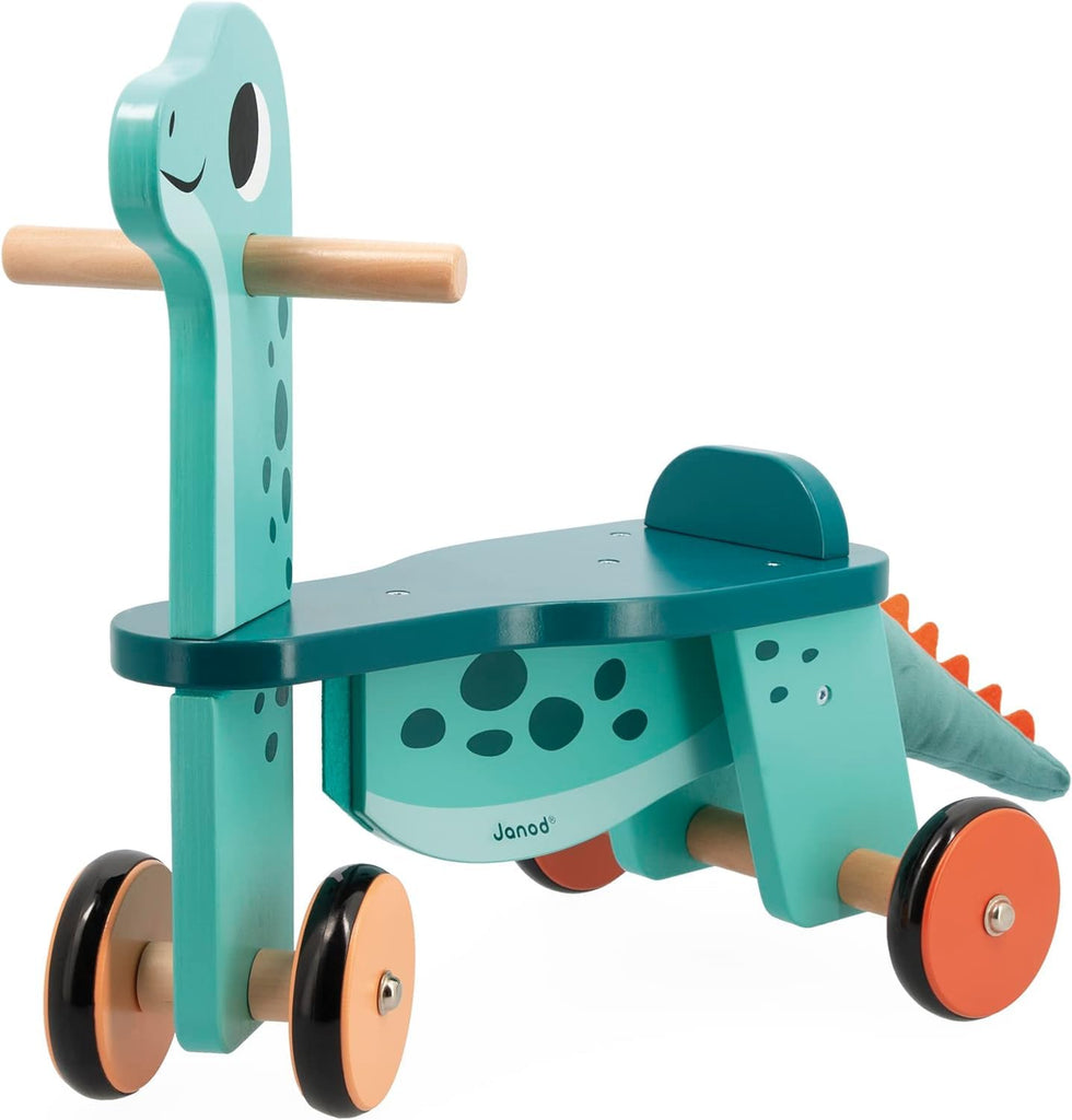 Janod Portosaurus Ride-On - Steerable Wooden Dino Adventure