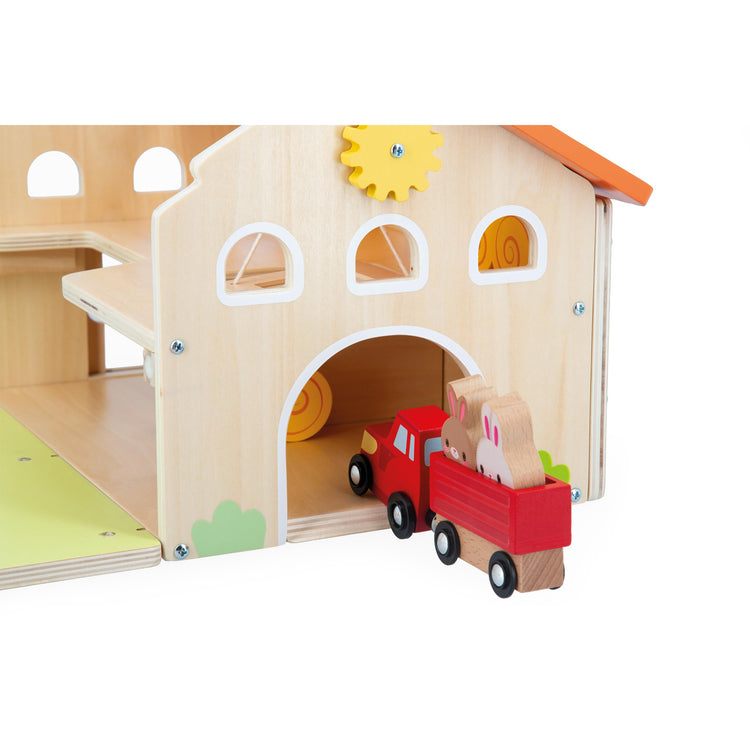 Janod My First Barn - 18 Pieces, 10 Animals, Magnetic Tractor