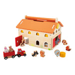 Janod My First Barn - 18 Pieces, 10 Animals, Magnetic Tractor