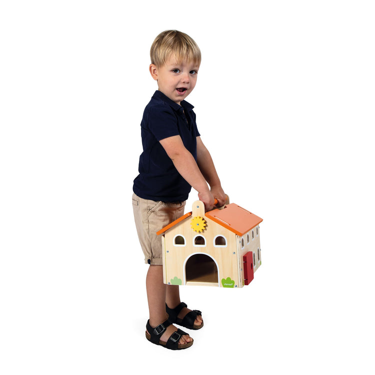 Janod My First Barn - 18 Pieces, 10 Animals, Magnetic Tractor