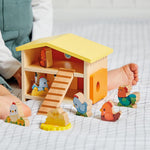 Janod My First Hen House - 8-Piece Wooden Farmhouse Playset