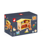 Janod My First Hen House - 8-Piece Wooden Farmhouse Playset