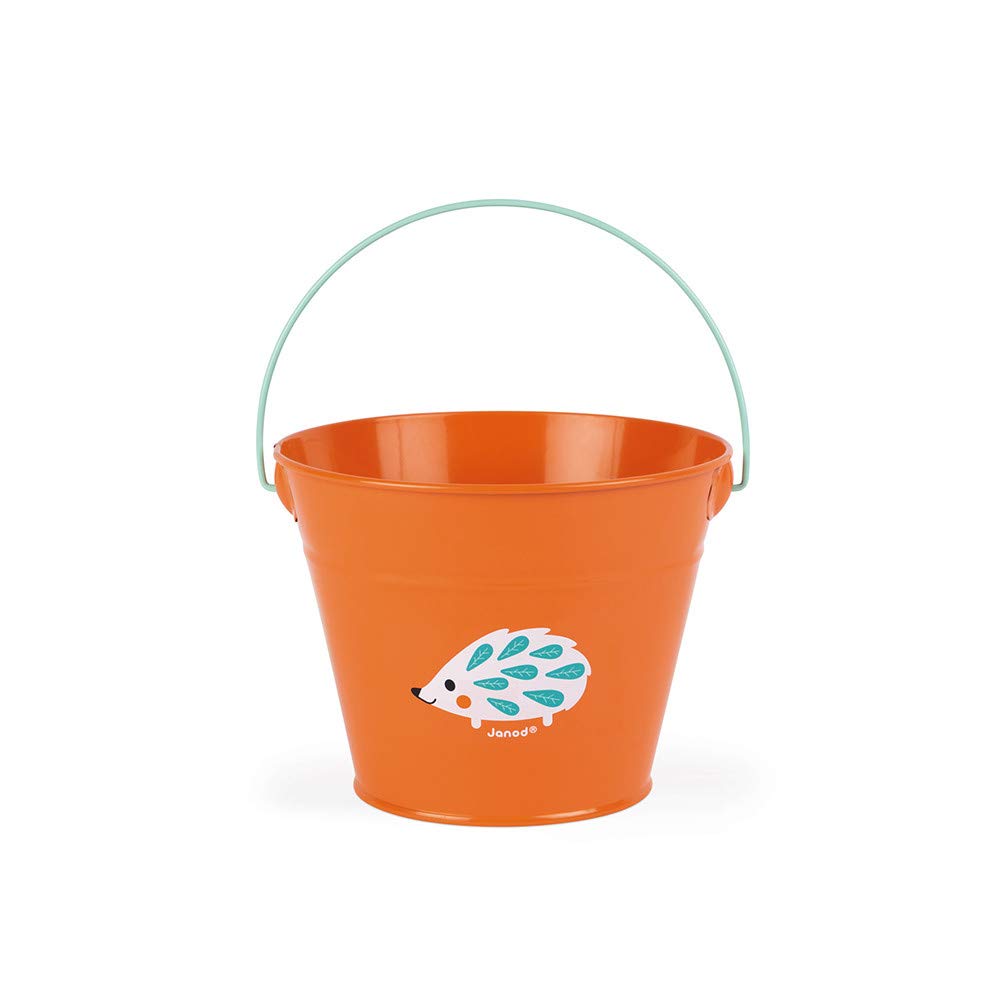 Janod Happy Garden Bucket - Metal Hedgehog Garden Bucket