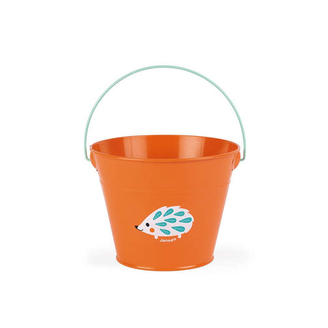 Janod Happy Garden Bucket - Metal Hedgehog Garden Bucket