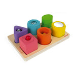Janod I Wood Puzzle - 6 Sensory Blocks With Sounds and Fun