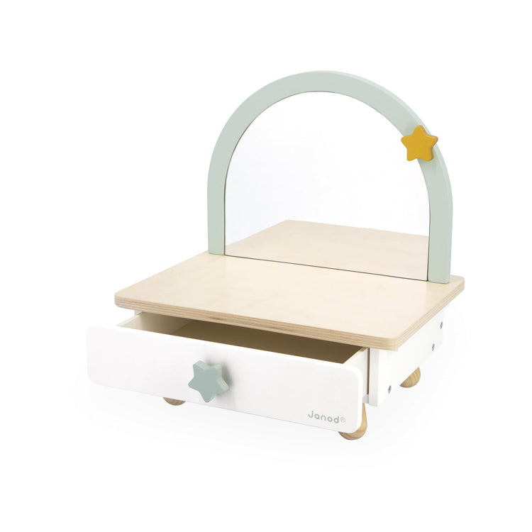 Janod Unicorn Dressing Table - Wooden Vanity with 7 Accessories