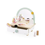 Janod Unicorn Dressing Table - Wooden Vanity with 7 Accessories
