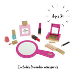 Janod Little Miss Vanity Case - 9-piece Pretend Play Beauty Kit