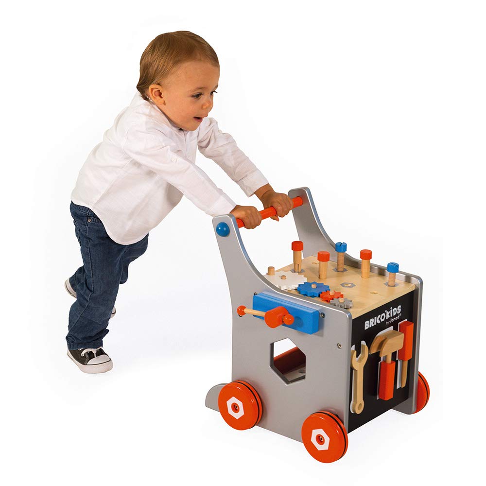Janod Magnetic DIY Wooden Trolley - 26 Accessories Tool Walker