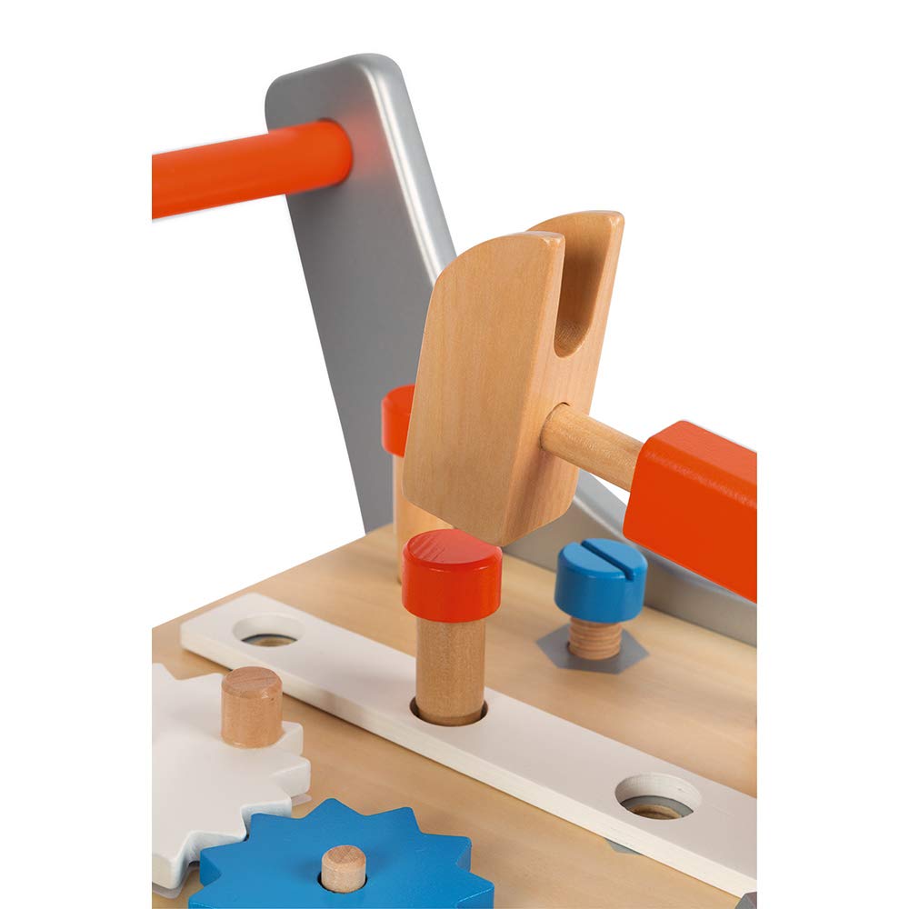 Janod Magnetic DIY Wooden Trolley - 26 Accessories Tool Walker