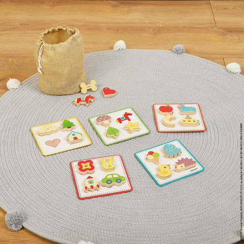 Janod Memory Touch Game - 21 Wooden Pieces, Feel and Find