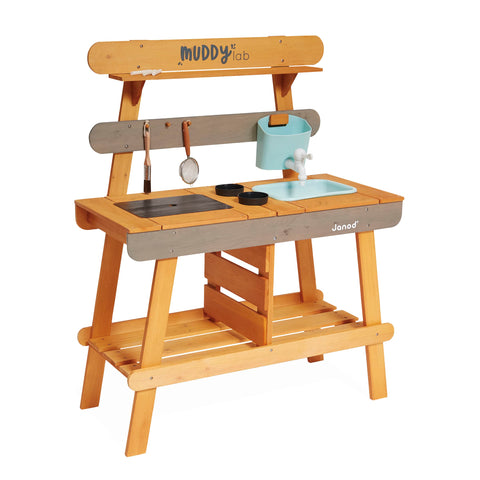 Janod Muddy Lab - Outdoor Sensory Kitchen with 10 Accessories