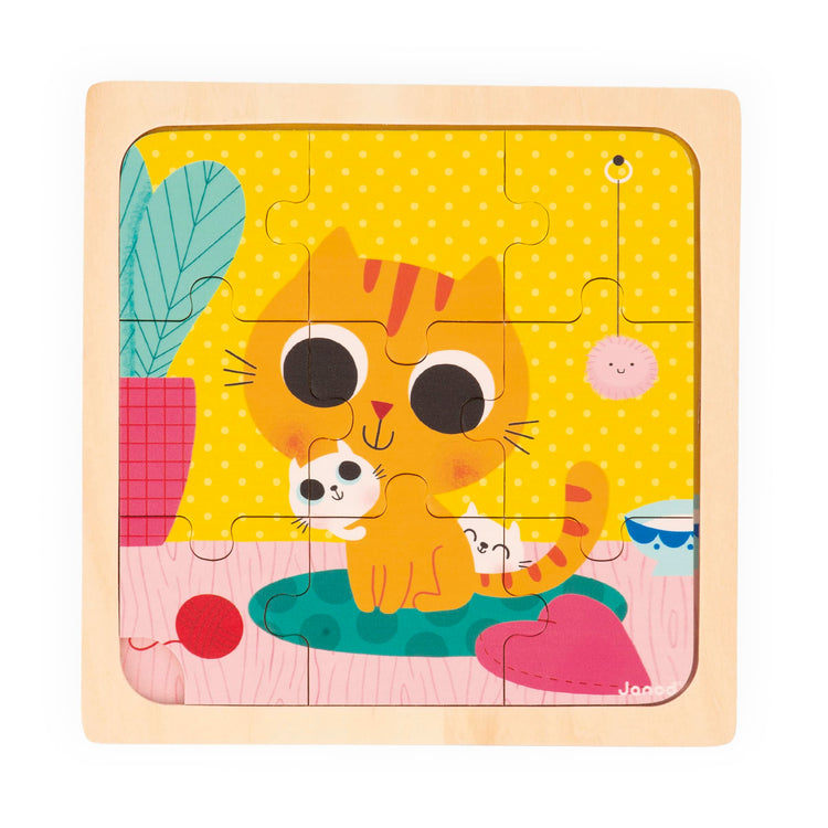 Janod Forest Animal Puzzles - 3 Wooden Jigsaws for Toddlers