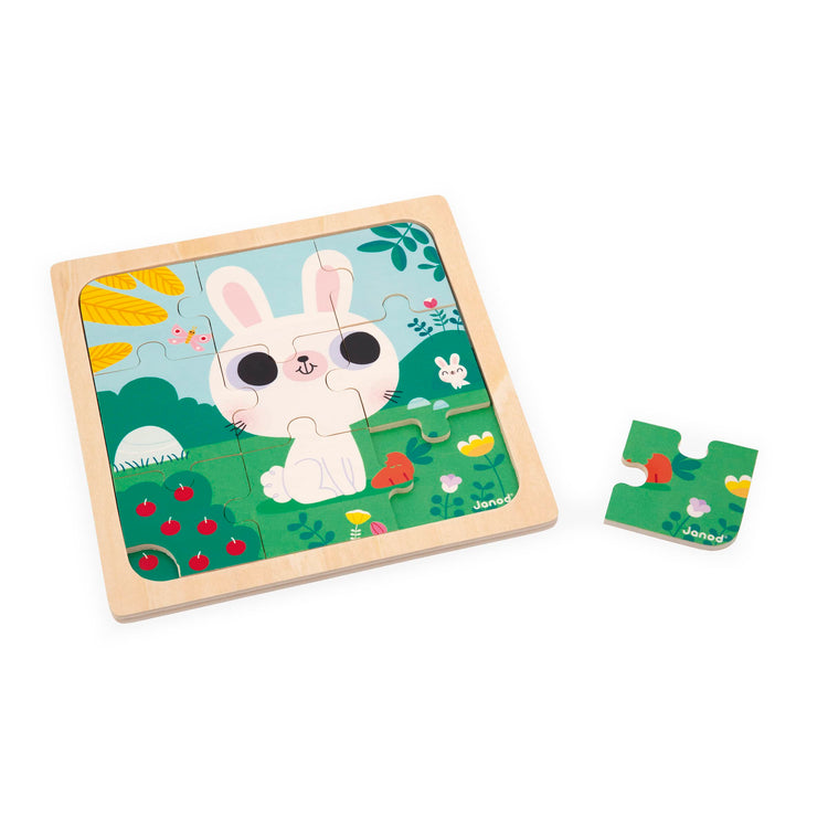 Janod Forest Animal Puzzles - 3 Wooden Jigsaws for Toddlers