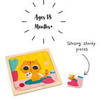 Janod Forest Animal Puzzles - 3 Wooden Jigsaws for Toddlers
