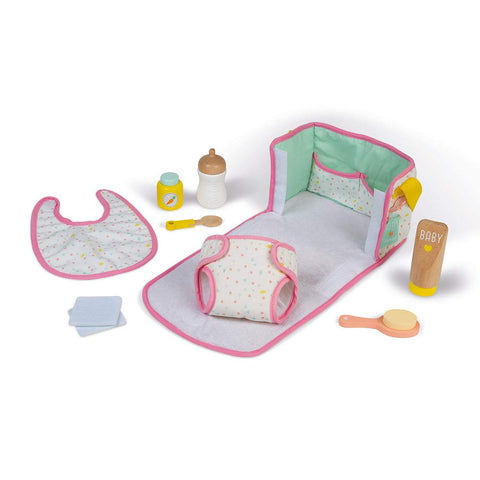 Janod Nursery Changing Set - Doll Diaper Bag with 9 Accessories