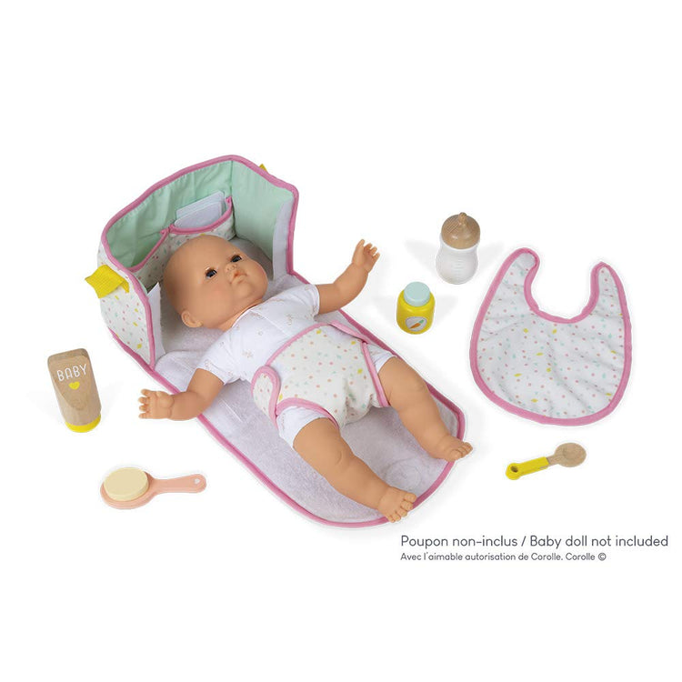 Janod Nursery Changing Set - Doll Diaper Bag with 9 Accessories