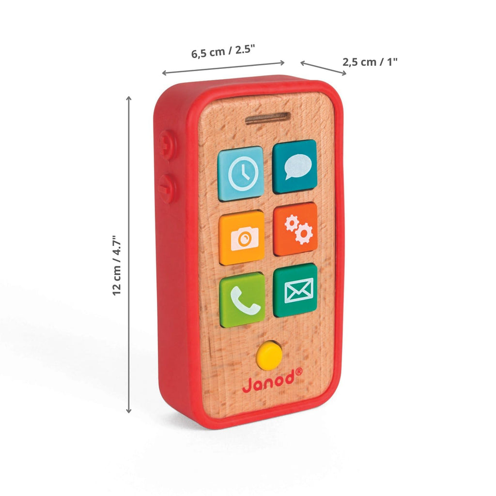Janod Sound Telephone - Pretend Play Phone with 7 Sound Buttons