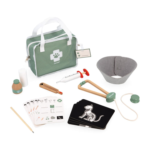 Janod Vet Suitcase - 15-piece Pet Care Kit with X-rays & Badge