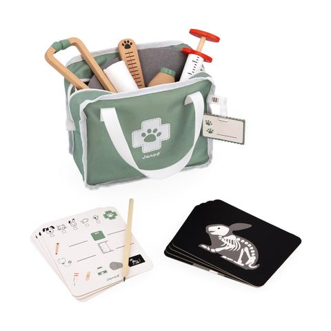 Janod Vet Suitcase - 15-piece Pet Care Kit with X-rays & Badge