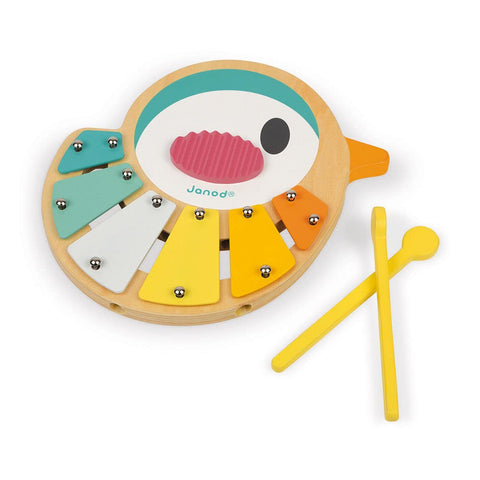 Janod Bird Wooden Xylophone - My First Musical Toy for Tots