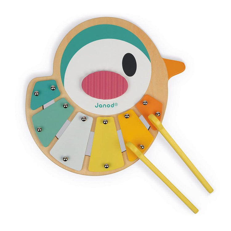Janod Bird Wooden Xylophone - My First Musical Toy for Tots
