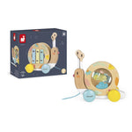 Janod Pure Pull-Along Snail - 2-in-1 Wooden Musical Toy