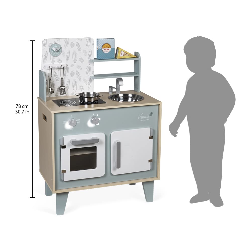 Janod Mint Wooden Kitchen - 5 Accessories and Sound Effects