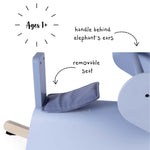 Janod Rocking Elephant - Wooden Ride-On with Anti-Tip Base