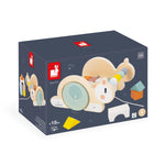 Janod Snail Cube Trolley - 17-Piece Pull-Along Shape Sorter