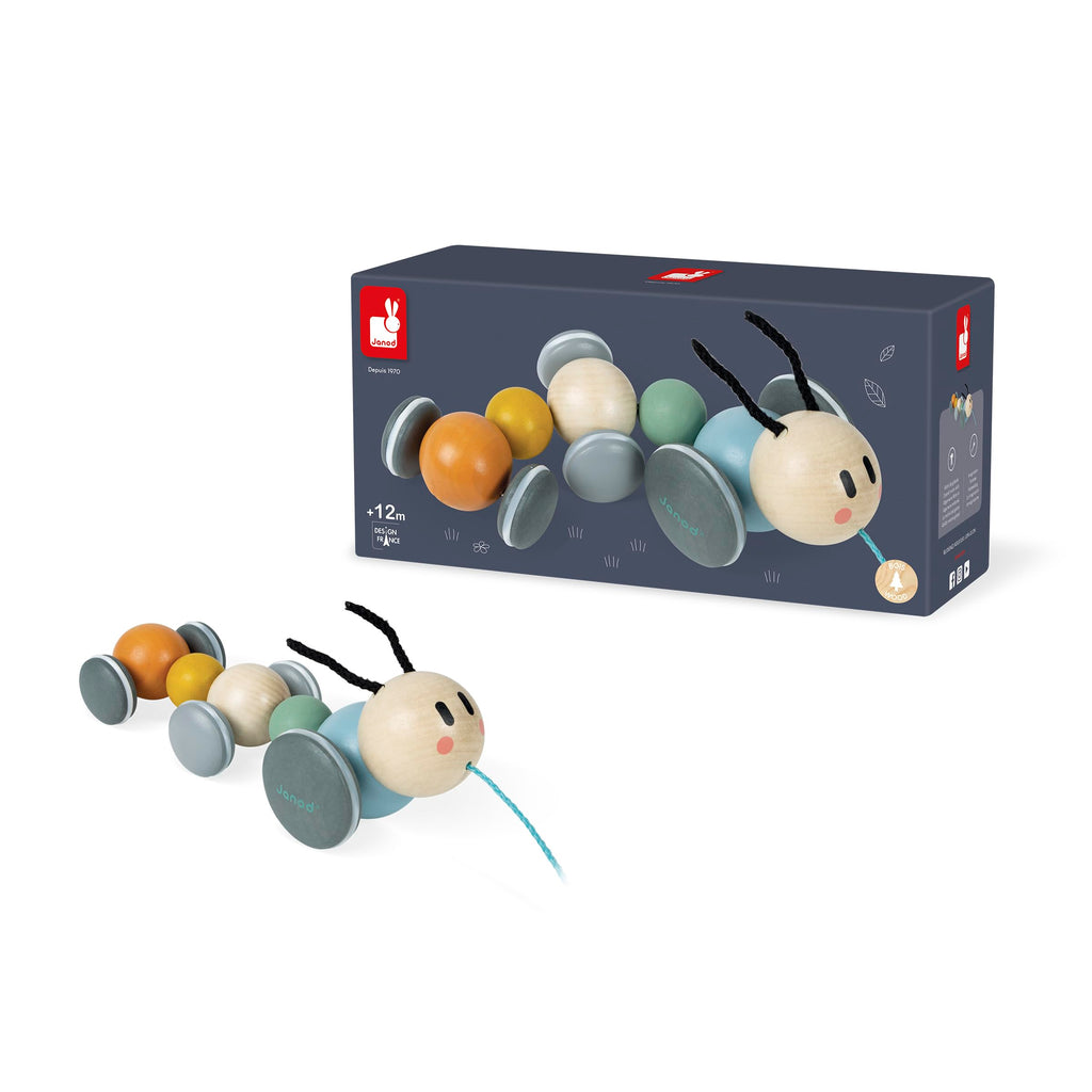 Janod Pull-Along Caterpillar - Sweet Cocoon Walking Companion