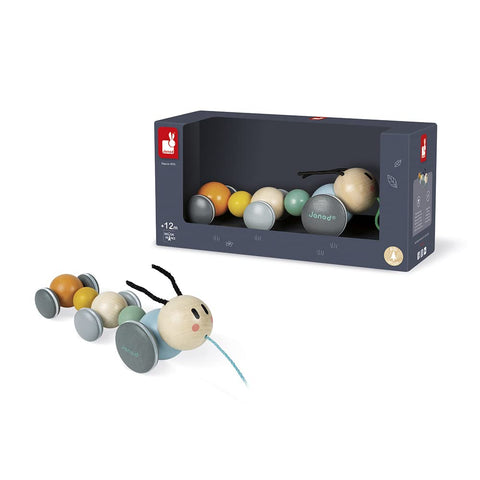 Janod Pull-Along Caterpillar - Sweet Cocoon Walking Companion