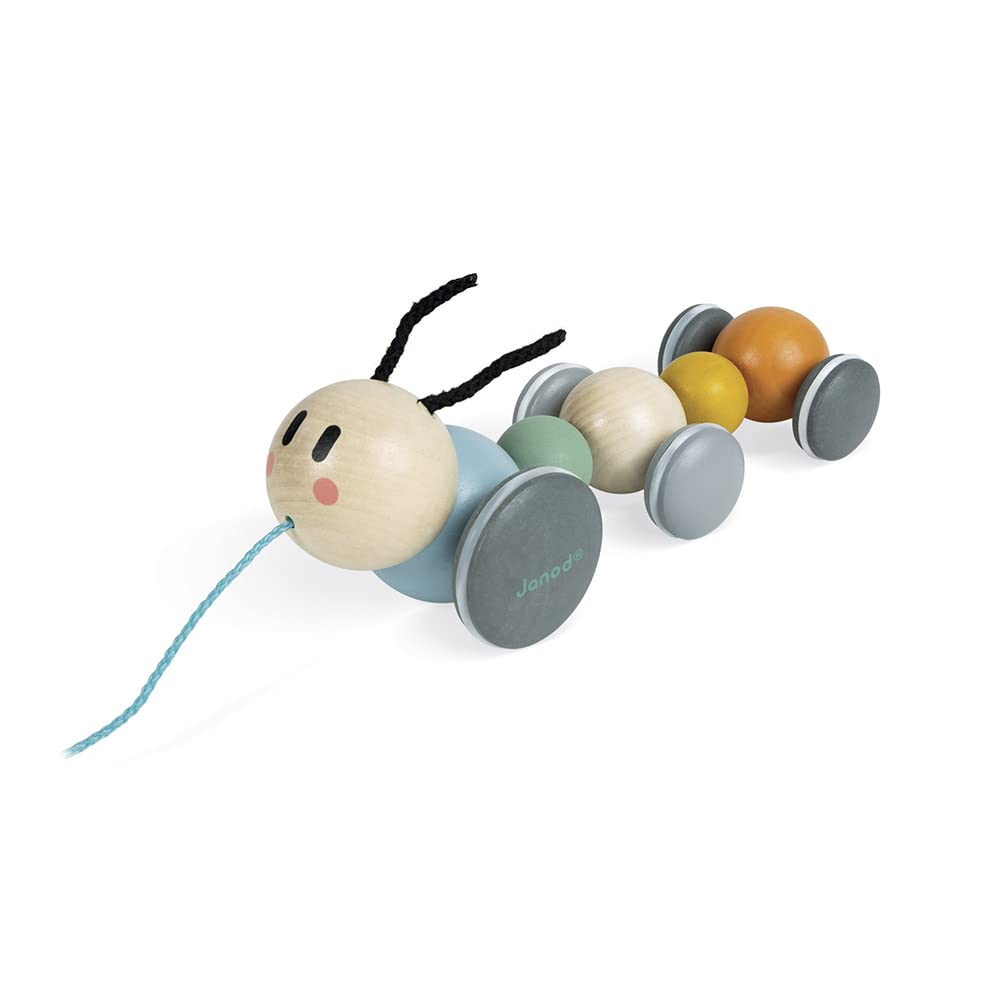 Janod Pull-Along Caterpillar - Sweet Cocoon Walking Companion