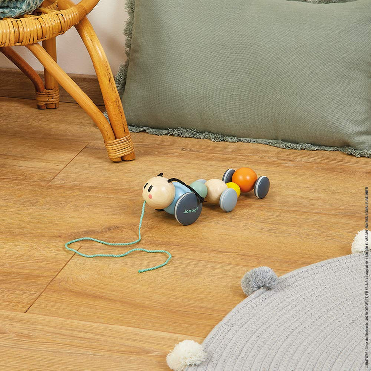 Janod Pull-Along Caterpillar - Sweet Cocoon Walking Companion