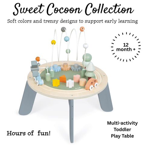 Janod Activity Table - Adjustable Height Multi-Play Fun
