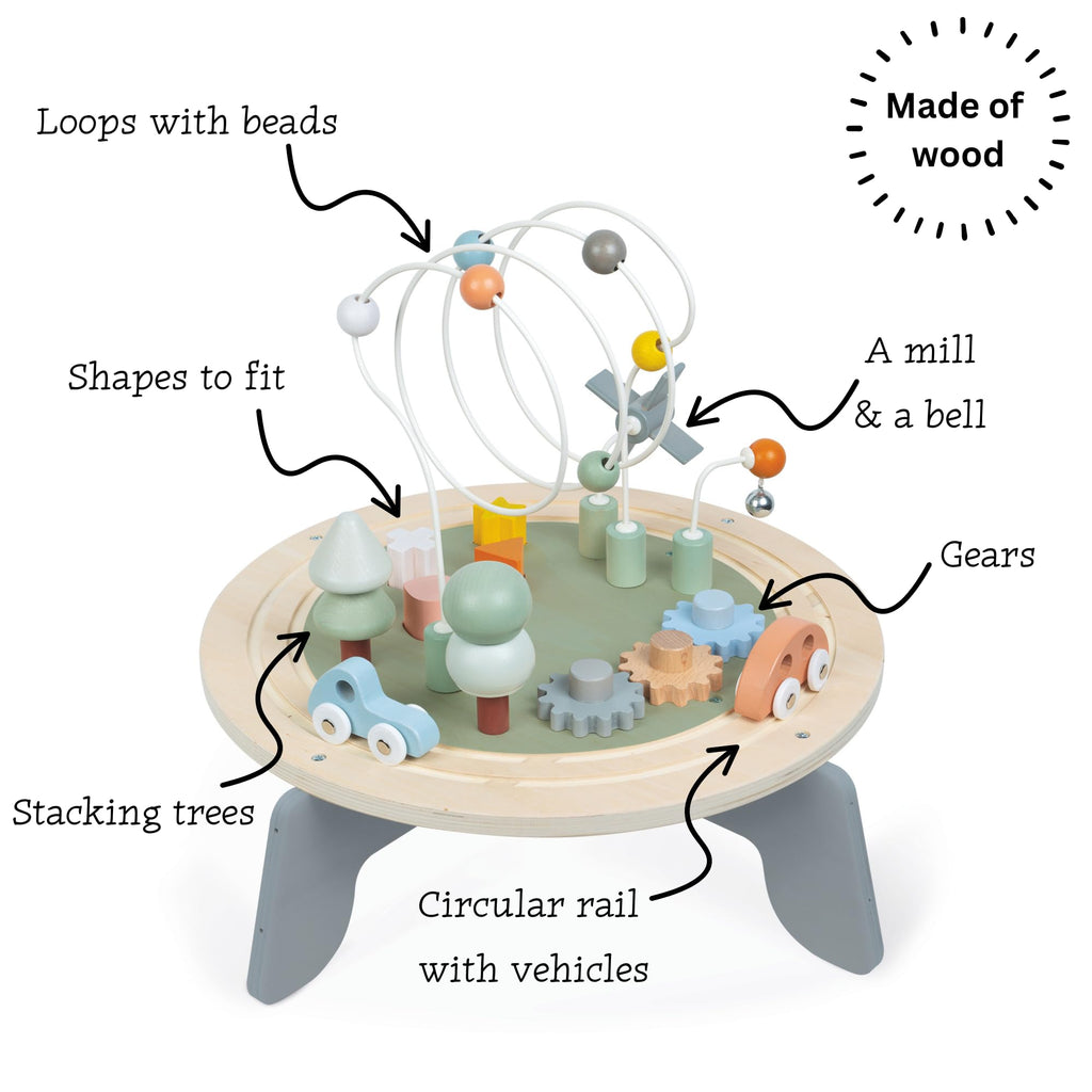 Janod Activity Table - Adjustable Height Multi-Play Fun