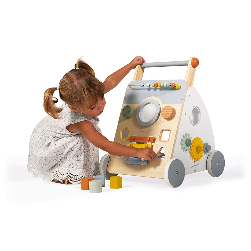 Janod Baby Walker - 9 Activities and Adjustable Brake Pads
