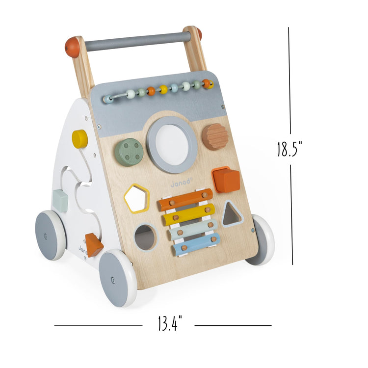 Janod Baby Walker - 9 Activities and Adjustable Brake Pads
