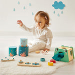 Janod Toy Box 12M - 4 Early Learning Toys for Baby Growth