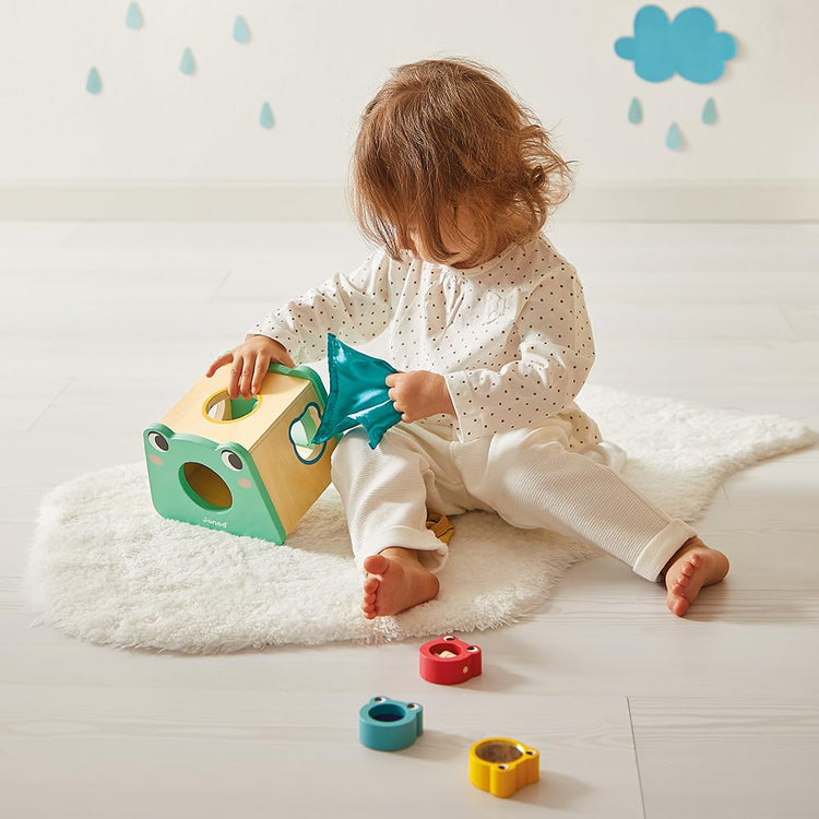 Janod Toy Box 12M - 4 Early Learning Toys for Baby Growth